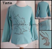 8A T shirt TINTIN 5 € ML turquoise