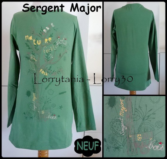 8A T shirt SERGENT MAJOR 8 € NEUF vert
