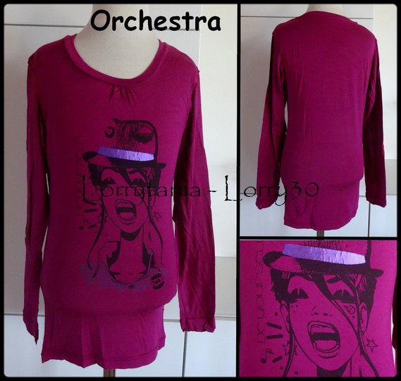10A T shirt ORCHESTRA 3 € fille violine VENDU