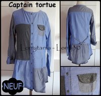 10A Tunique CAPTAIN 14 € NEUF chemise bleue