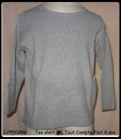 4A Tee shirt ML gris TCF 1,25 €
