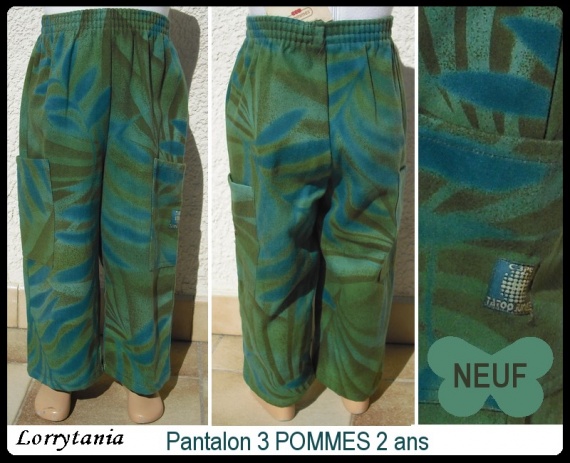 2A pantalon vert 3POMMES neuf