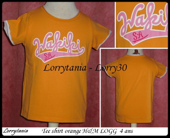 4A Tee shirt orange wakiki H&M 2,50 €