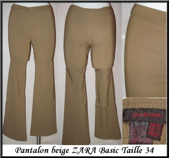 T34 Pantalon beige ZARA 3 €