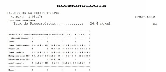 progestéronie j23 - stimulation CLOMID