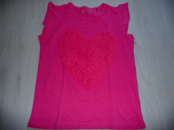 t-shirt ESPRIT coeur rose 8/9 ans