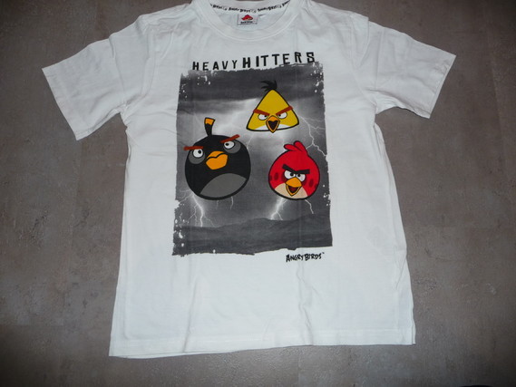 t-shirt angry birds 12 ans blanc 4€