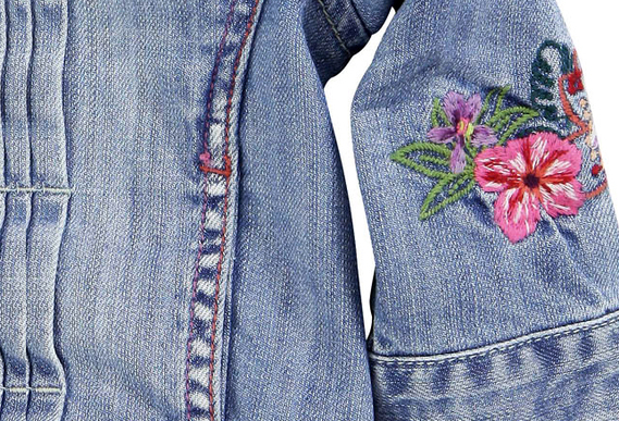 18 mois Catimini veste jean fleurs brodées