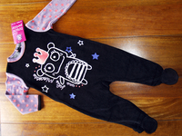18 mois pyjama noir parme princesse bébé fille - P'tit Béguin velours