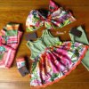Catimini Paradis tropical foulard + tunique 18 mois + legging 2 ans + chaussettes neuves étiquette