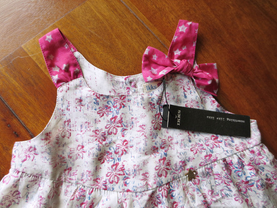 3 ans IKKS kid fille-robe bretelles étoiles legging rose été 2014