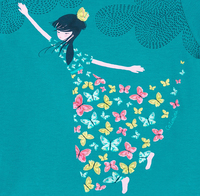3 ans-Tee-Shirt turquoise Catimini - Spirit Graphic Princesse Papillon