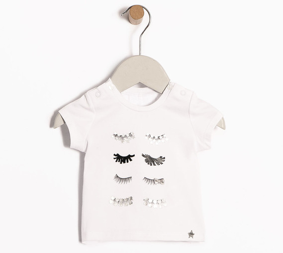 3 ans IKKS tee shirt layette bébé fille cils - été 2015