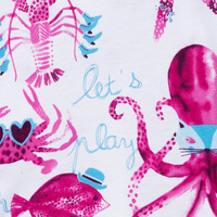 3 ans Catimini - Tee-shirt mascotte été 2015 - Spirit Ethnique Le Monde Marin - pieuvre crabe à l