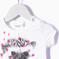 2 ans IKKS - tee shirt Visuel hérisson empreintes roses - layette bébé fille - été 2015