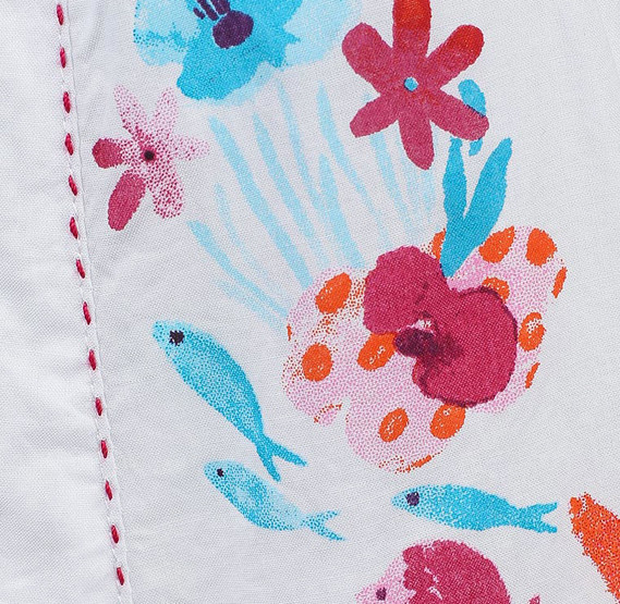 4 ans catimini monde marin Robe bain de soleil bretelles foulard fleurs aquatiques