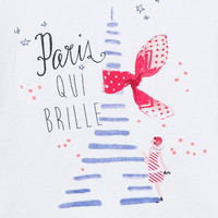 5 ANS CATIMINI  Tee-shirt Paris qui brille Paris en fête