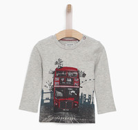 3 ANS IKKS TEE SHIRT GRIS BEBE GARCON Londres bus rouge impérial et faune anglaise