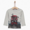 3 ANS IKKS TEE SHIRT GRIS BEBE GARCON Londres bus rouge impérial et faune anglaise