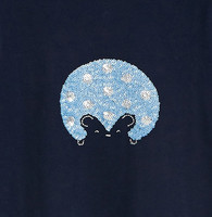 8 ANS  OKAIDI Tee-shirt marine sequins fille