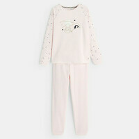 10 ANS Pyjama fille velours rose pale motifs phosphorescents