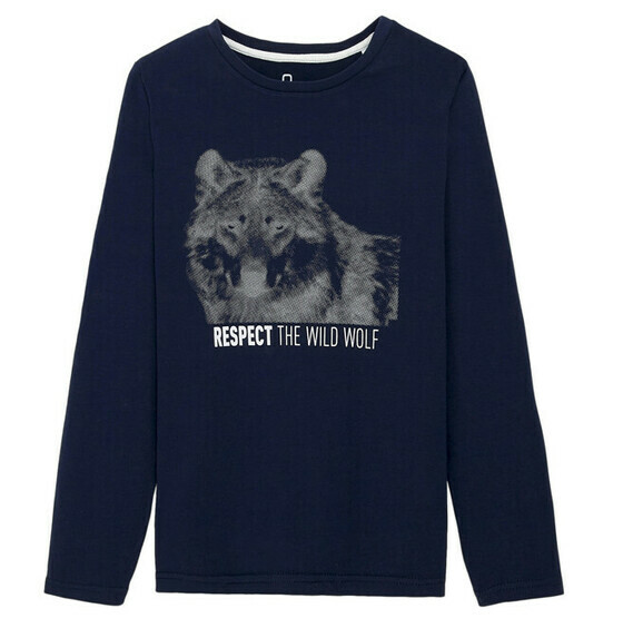 6 ANS OKAIDI T-shirt Bleu marine loup