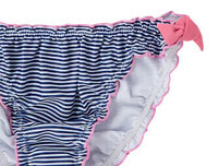 134-140-Bikini maillot de bain rayé noeuds roses
