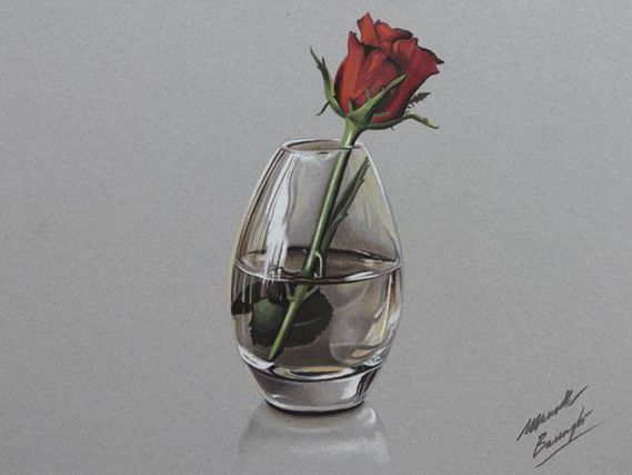 rose dans vase