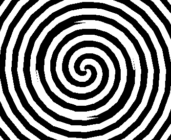 Fixez le centre de la spirale tournante. Votre vision est absorbée et vous sombrez dans l'hypnose.