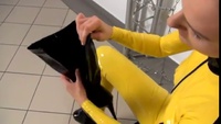 Girl in yellow latex - YouTube