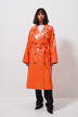 Shiny PU Belted Trench Coat Orange na-kd-com
